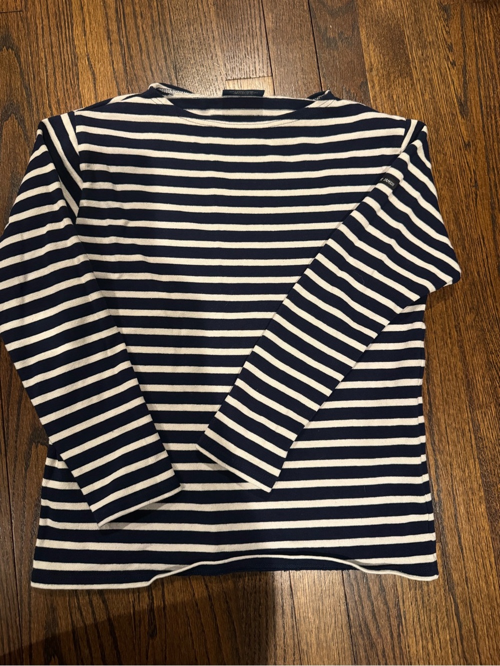 Saint James Navy & White Striped Long-Sleeve Top